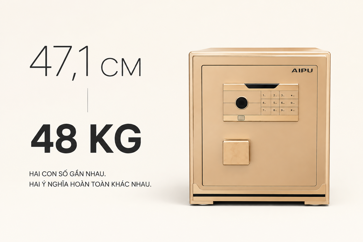 Két sắt thông minh AIPU ZR-45VI Champagne Gold