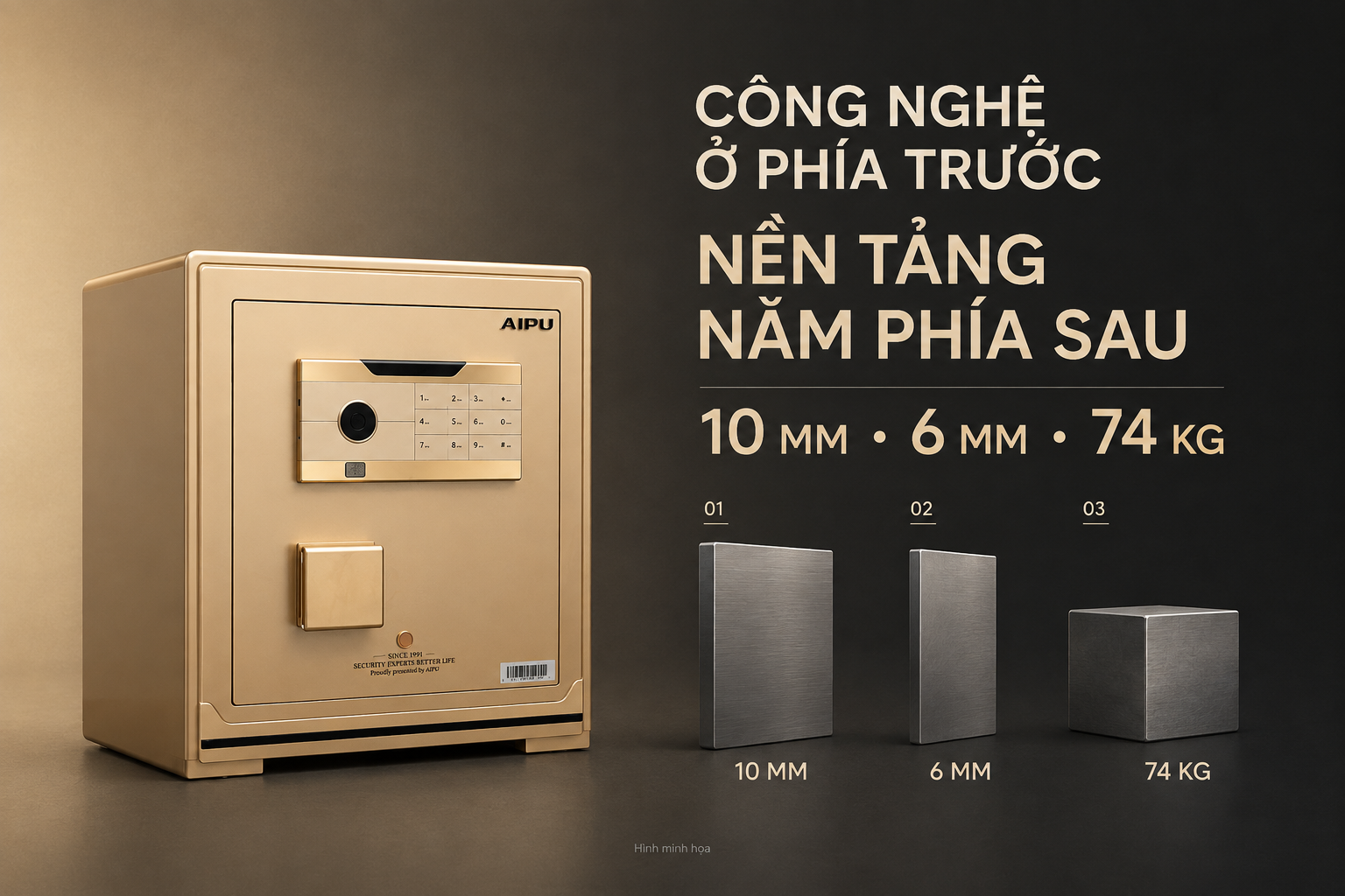 AIPU ZR-60VI cánh 10mm thân 6mm trọng lượng 74kg