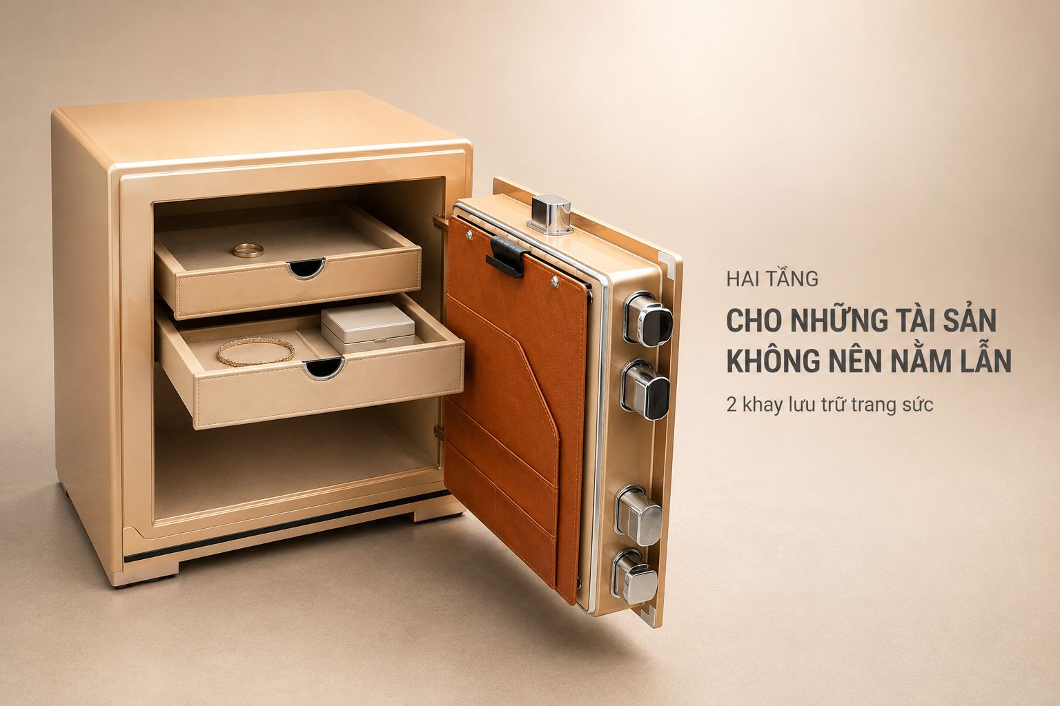 Nội thất két sắt AIPU ZR-60VI hai khay trang sức