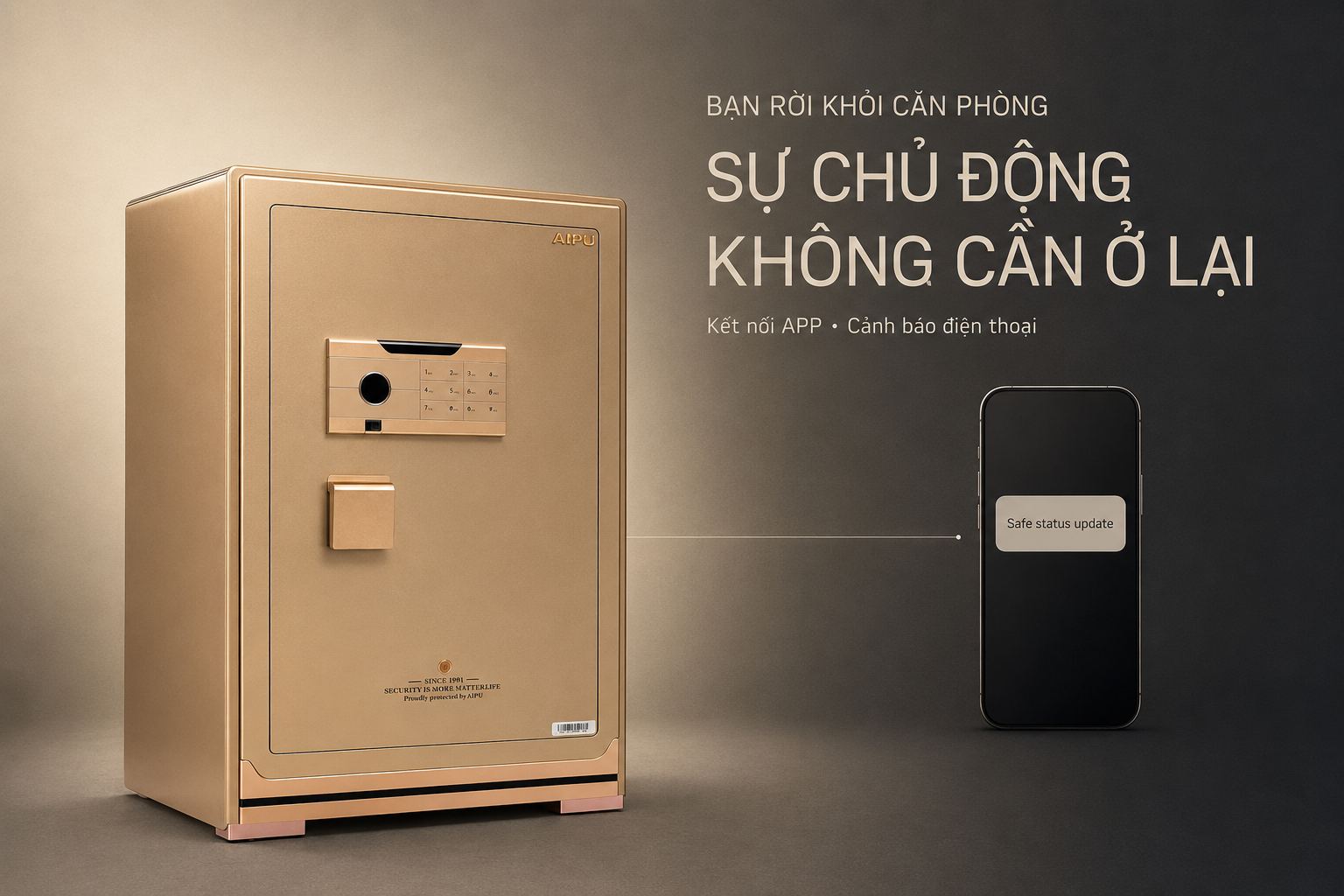 Kết nối APP điện thoại két sắt AIPU ZR-80VI