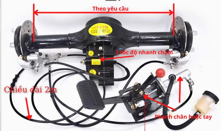 Bộ cầu xe điện phanh đĩa 2 tốc độ BV1