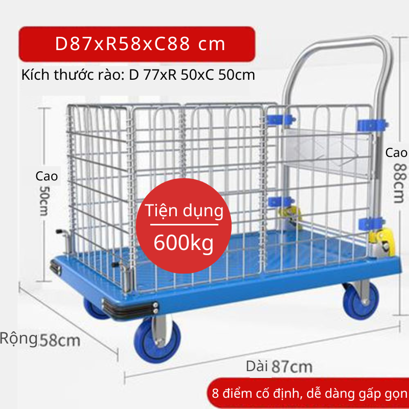 Xe đẩy hàng đa năng gấp gọn