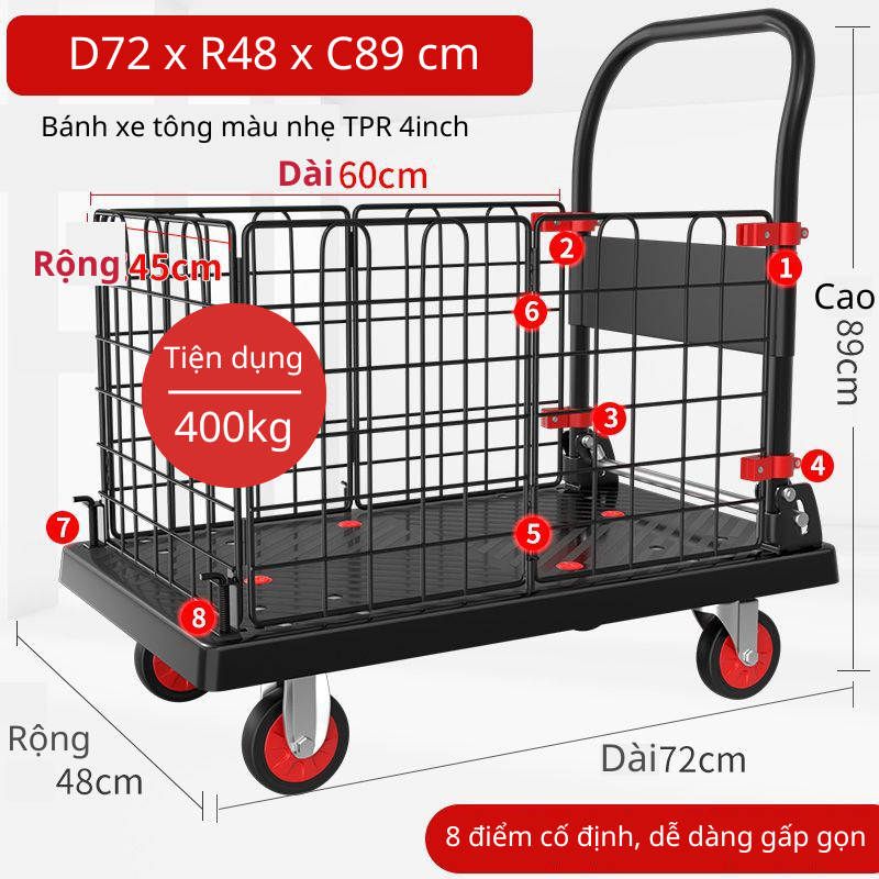 Xe đẩy hàng đa năng gấp gọn