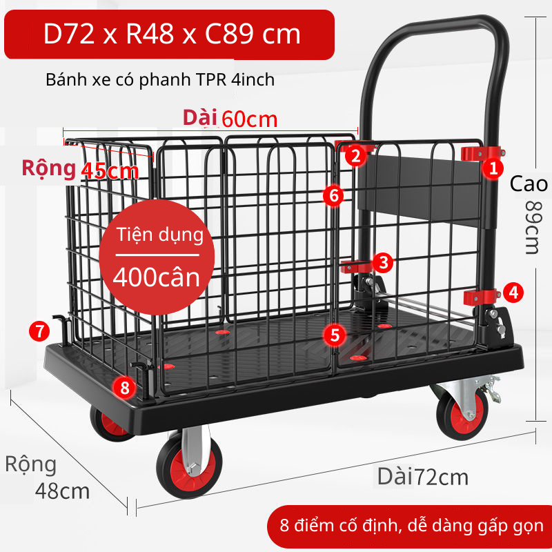 Xe đẩy hàng đa năng gấp gọn