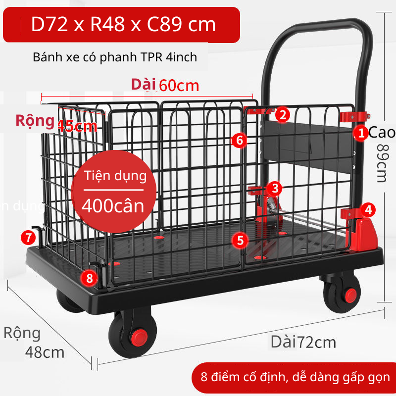 Xe đẩy hàng đa năng gấp gọn