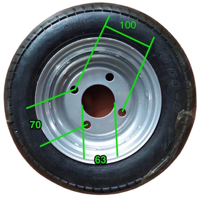 Bánh xe cao su đặc 300-8 chịu tải 300kg