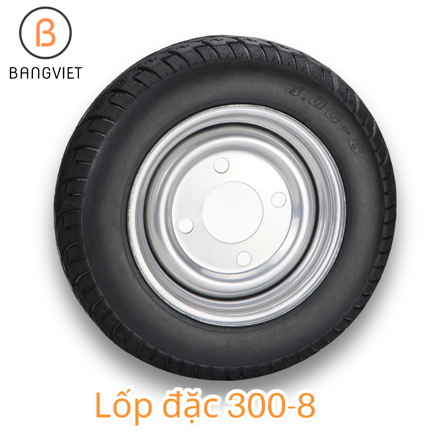 Bánh xe cao su đặc 300-8 chịu tải 300kg