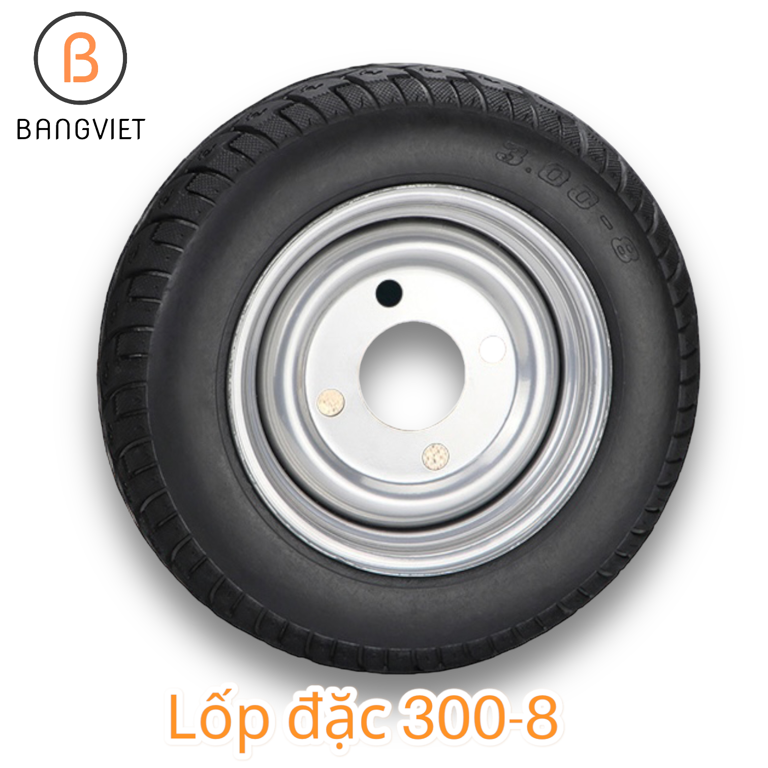 Bánh xe cao su đặc 300-8 chịu tải 300kg