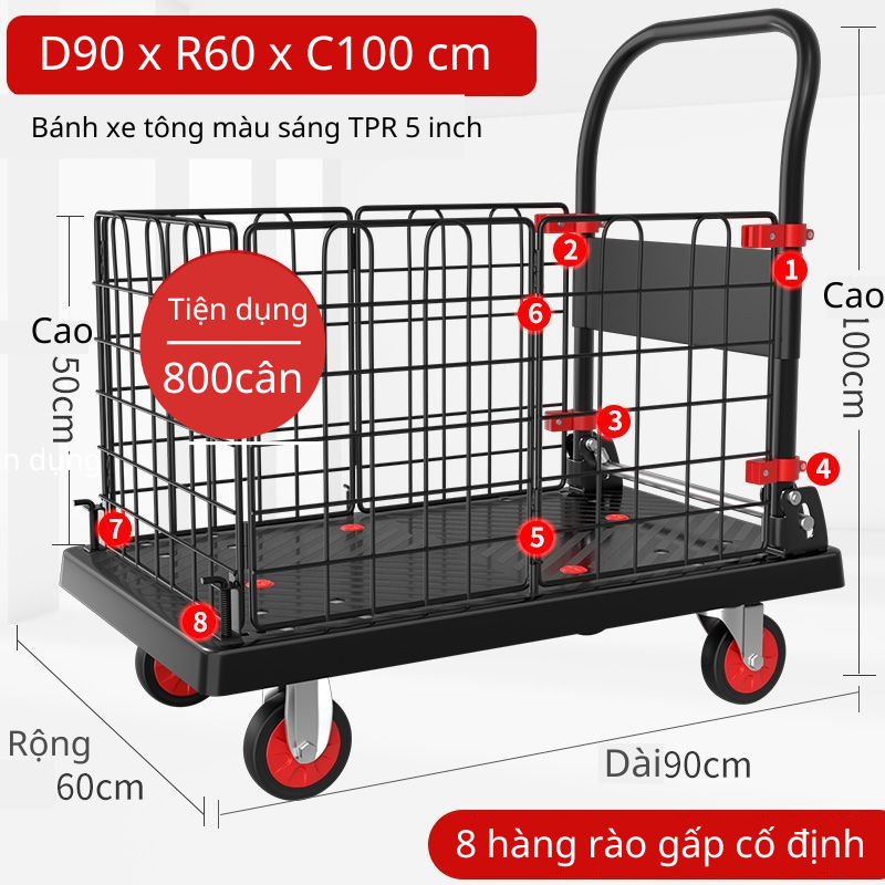 Xe đẩy hàng đa năng gấp gọn