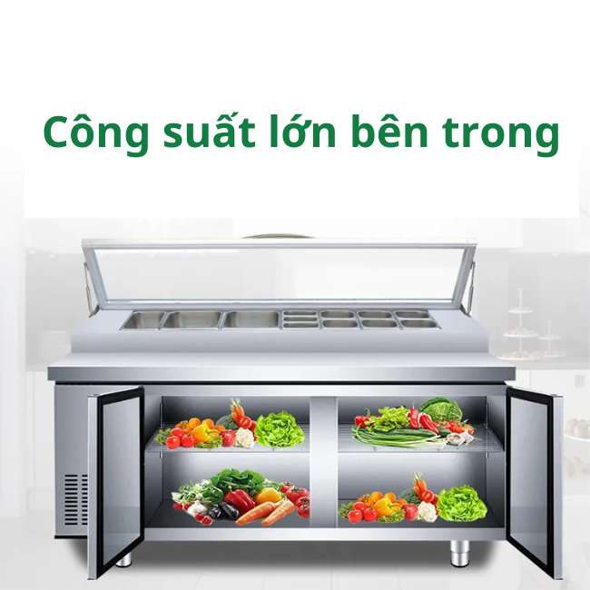 Bàn trưng bày salad sandwich, hamburger 1 cửa/ Tủ trung bày làm lạnh 1 cánh