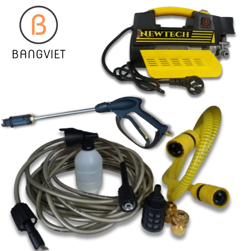 Máy rửa xe mini áp lực cao gia đình 220v,  máy rửa xe công suất mạnh đầy đủ phụ kiện kèm quà tặng Model NT250