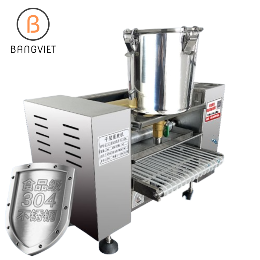 Máy làm vỏ bánh crep tự động năng suất cao, Máy làm bánh ngàn lớp tự động crepe