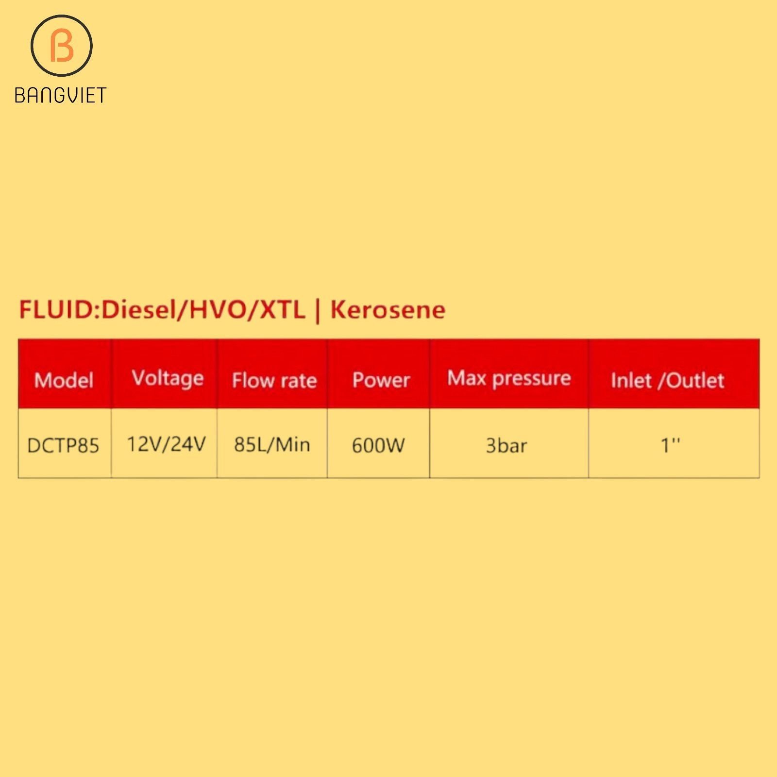 Bơm dầu diesel 12V 24V 85 lít / phút