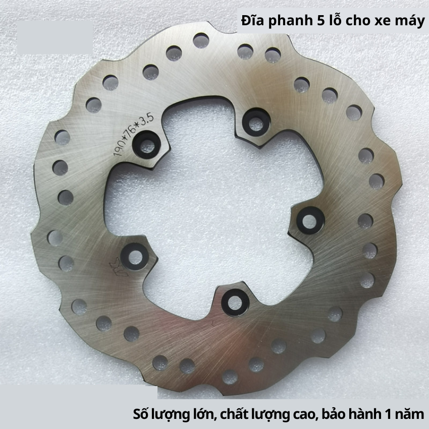 Đĩa phanh 5 lỗ cho xe điện, đĩa phanh 4 lỗ cho xe ba bánh, đĩa phanh 6 lỗ, đường kính180/190/200/220/265