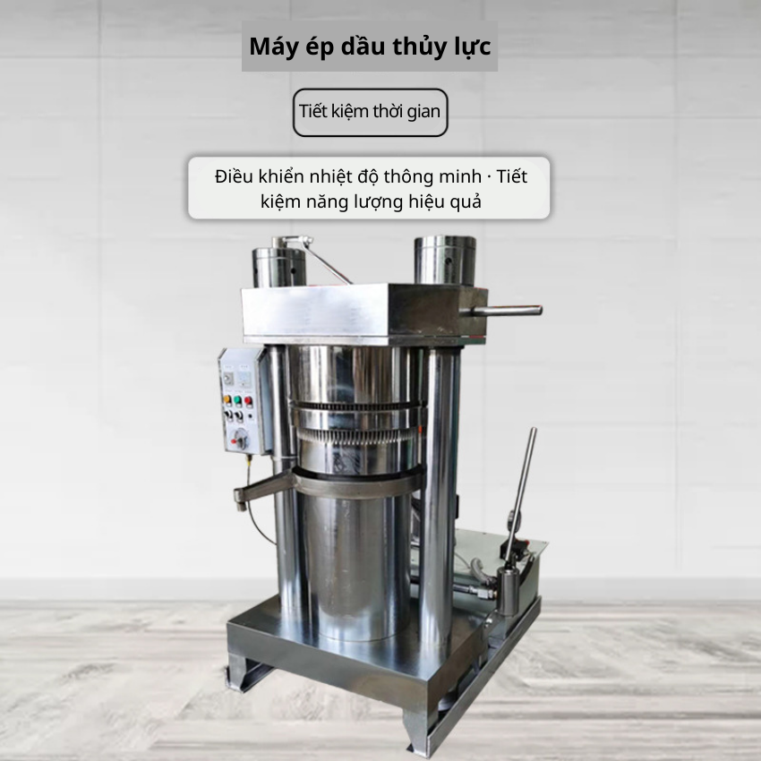 Máy ép dầu thủy lực đa năng dùng trong kinh doanh với máy lọc, máy ép dầu cám dừa, máy ép dầu hạt óc chó thủy lực.