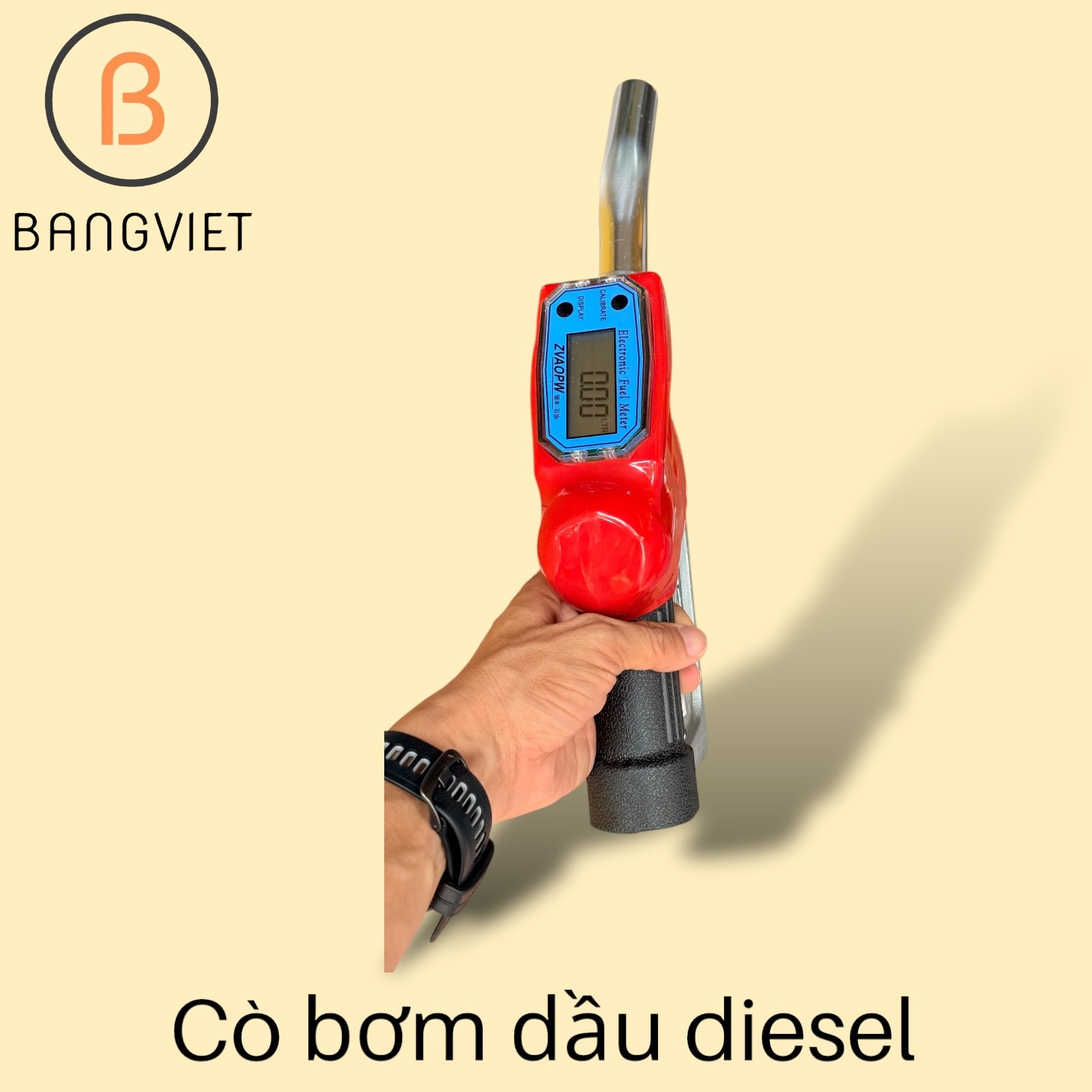 Cò ( Vòi ) bơm xăng dầu có đồng hồ V33 màu đỏ