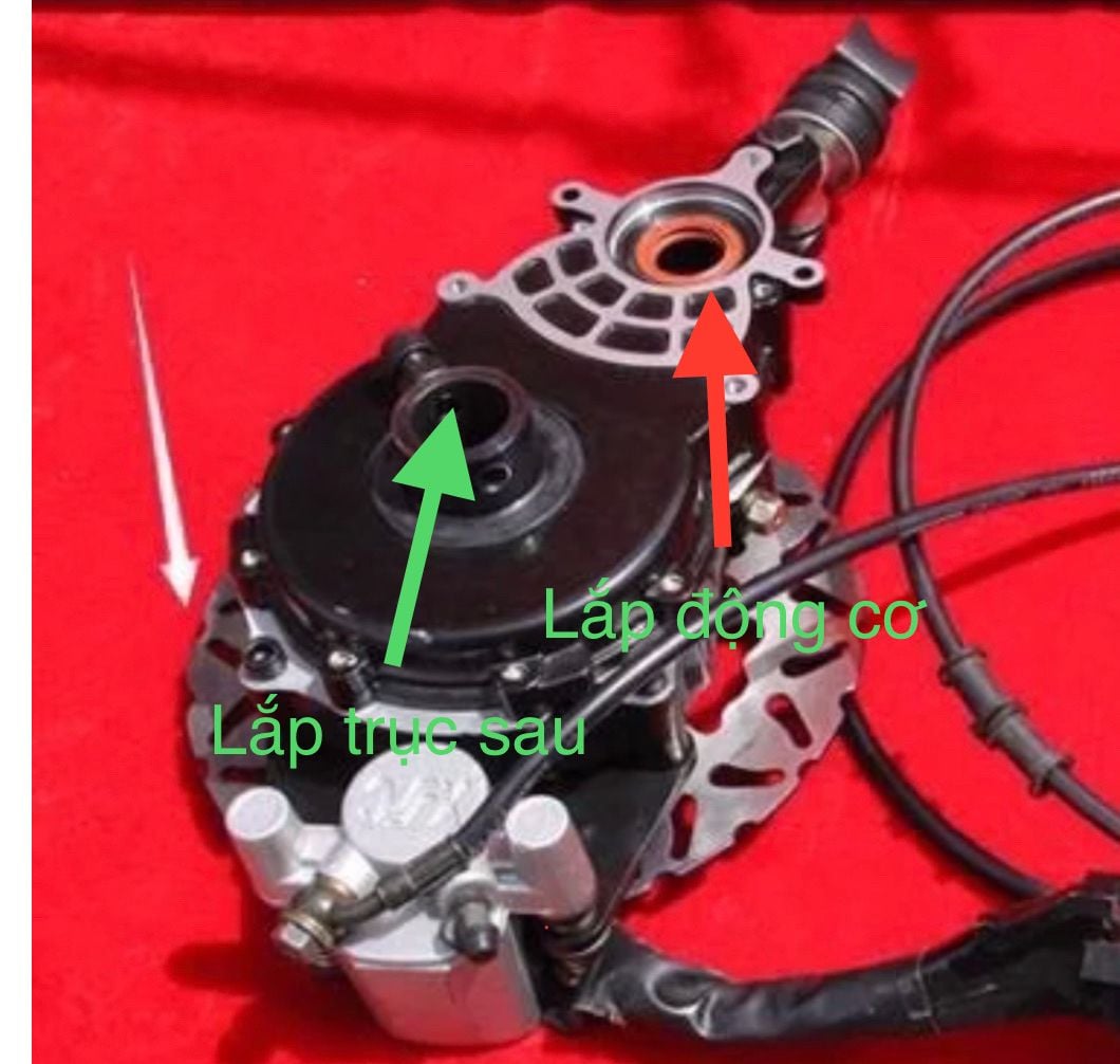 Hộp số có phanh thay thế xích (chưa gồm động cơ)