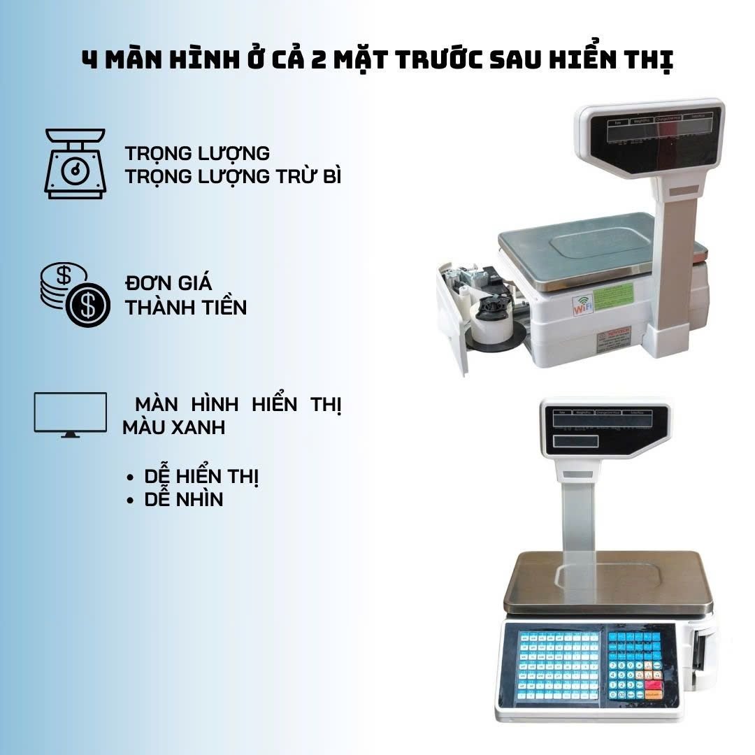 CÂN ĐIỆN TỬ IN TEM MÃ VẠCH TM-A 30KG - CÂN SIÊU THỊ CHÍNH HÃNG NEWTECH TMA