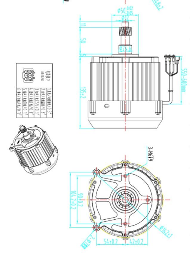 Động cơ BLDC mô tơ xe điện liền cầu