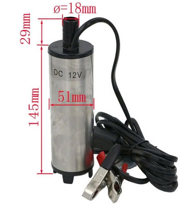 Bơm nhúng chìm, bơm ngập nước Diesel, dầu lửa 12V 24V 12L/p 30L/p