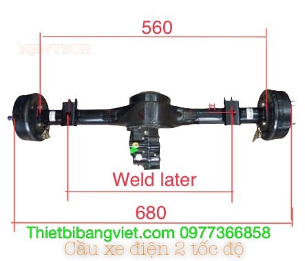 Cầu xe điện GH657 (chưa gồm động cơ) hai tốc độ