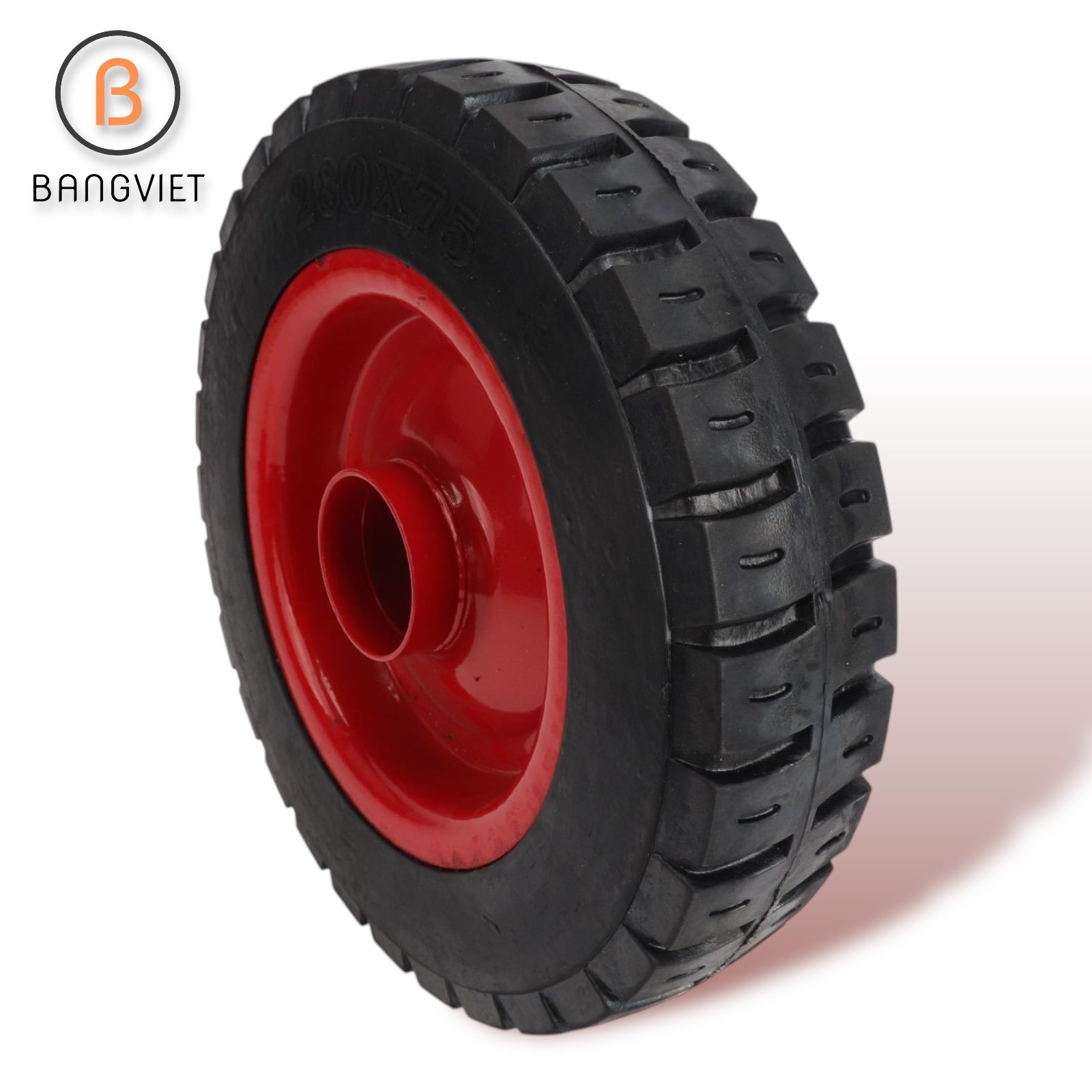 Bánh Xe Cao Su Đặc 250-6, 280-6 – Bền Bỉ, Chịu Tải Cao, Có Lỗ Ổ Bi