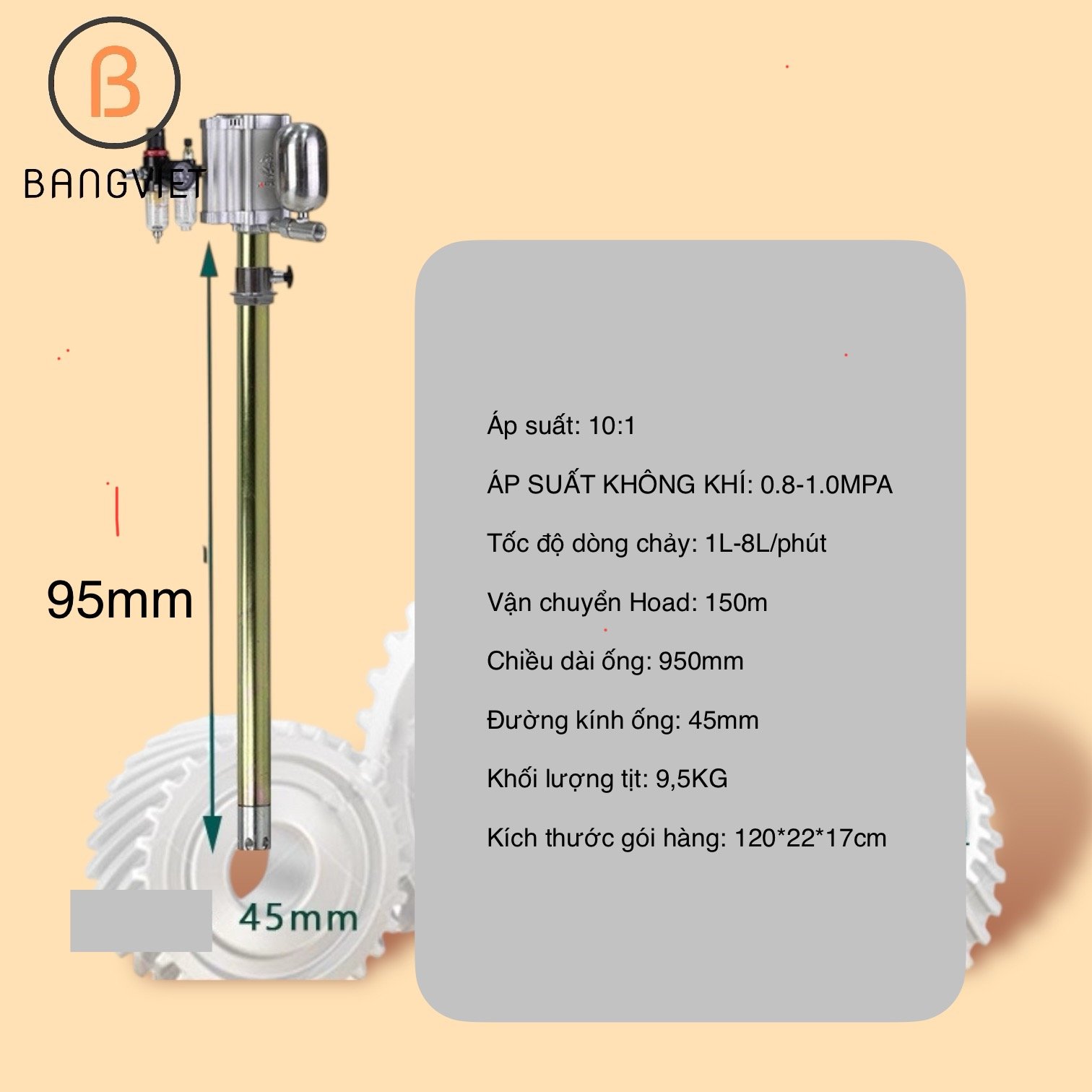 Máy bơm dầu nhớt, dầu thuỷ lực định lượng bằng khí nén