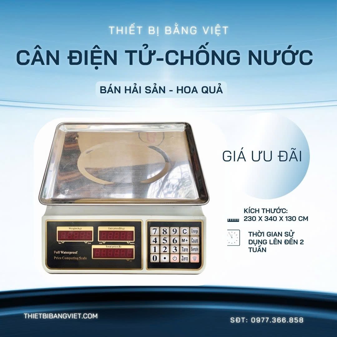 Cân Điện Tử Chống Nước Tính Tiền 30kg BV277