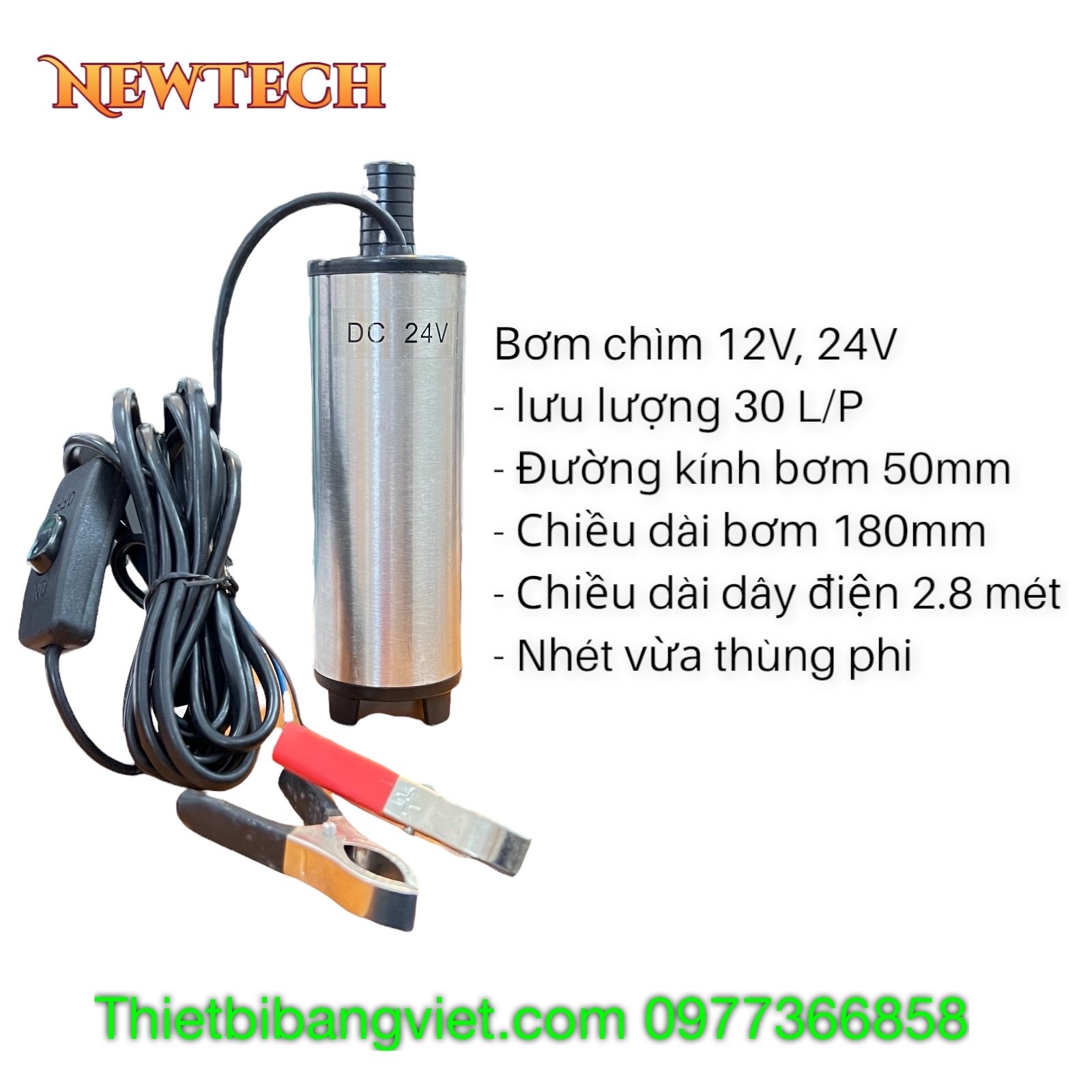 Bơm nhúng chìm, bơm ngập nước Diesel, dầu lửa 12V 24V 12L/p 30L/p