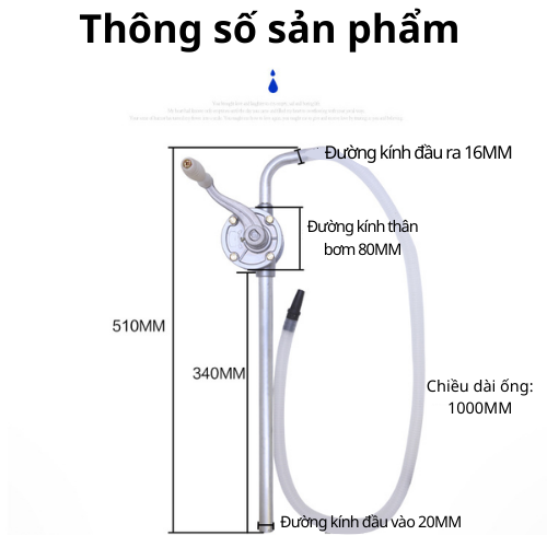 Dụng Cụ Bơm Hút Chất Lỏng- Bơm Quay Tay Vật Liệu Nhôm, Bơm Xăng, Dầu Diesel