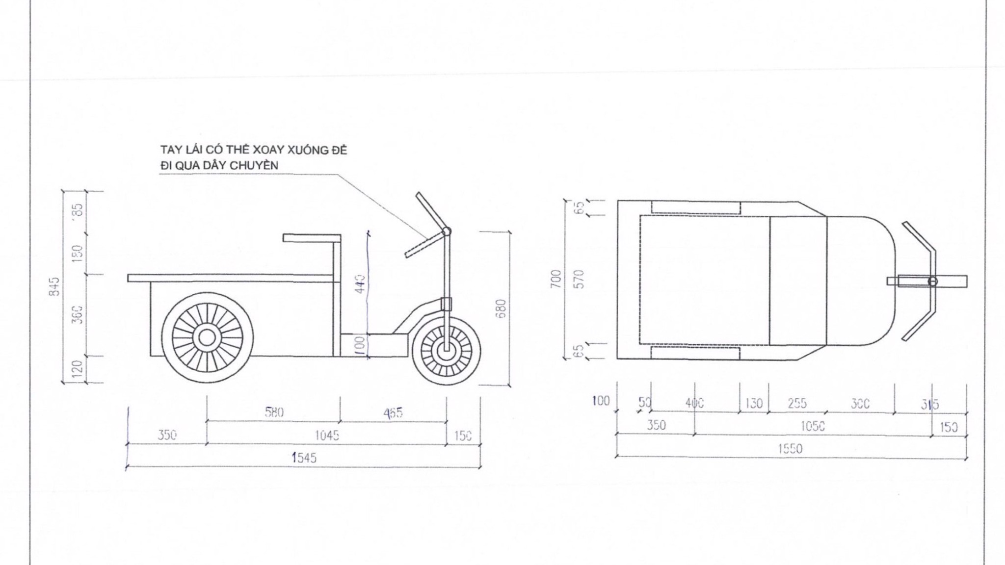 Xe điện thùng phẳng BV59 chạy trong nhà xưởng