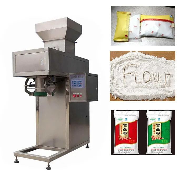 Máy đóng gói tự động có cân điện tử định lượng 25kg - 50kg - 100kg / máy đóng gói gạo, bột
