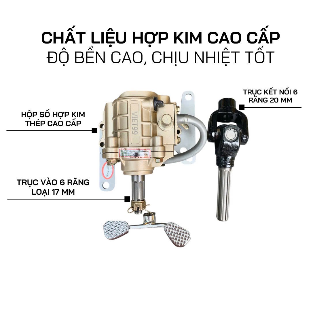 Bộ hộp số tiến lùi đảo chiều lắp vào động cơ xe máy