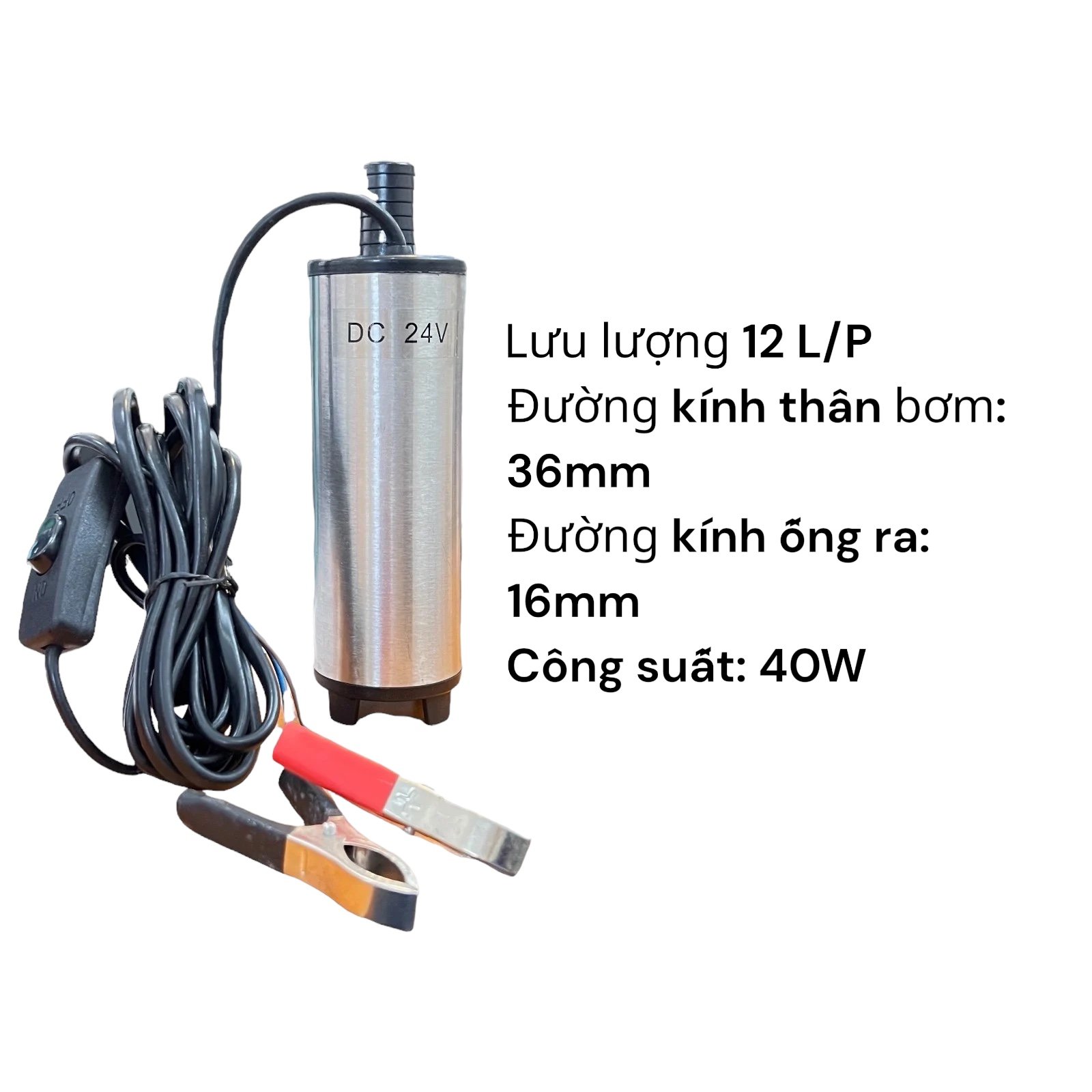 Bơm nhúng chìm, bơm ngập nước Diesel, dầu lửa 12V 24V 12L/p 30L/p
