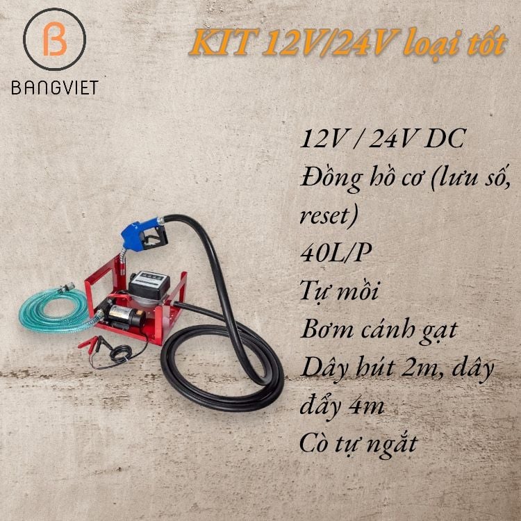 Bộ KIT bơm dầu chạy điện 40L/P CH8020DC 12V 24V