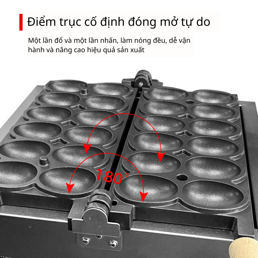Máy làm bánh hình quả trứng mặt cười 12 bánh chạy điện. Máy chạy điện, chạy gas