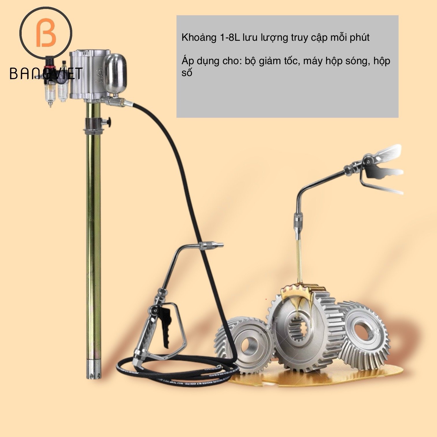 Máy bơm dầu nhớt, dầu thuỷ lực định lượng bằng khí nén