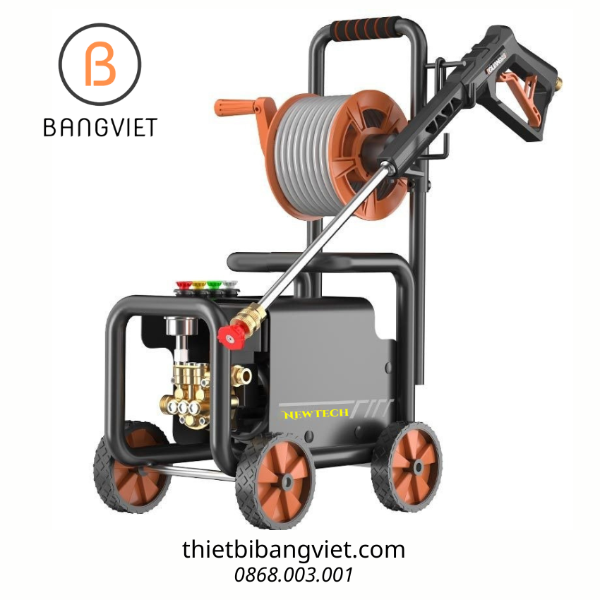 Máy rửa xe cầm tay áp suất cao 220V, công suất lớn, bơm nước mạnh, thiết kế chuyên dụng cho việc rửa xe và làm sạch sân vườn, trang trại chăn nuôi