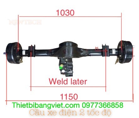 Cầu xe điện GH657 (chưa gồm động cơ) hai tốc độ