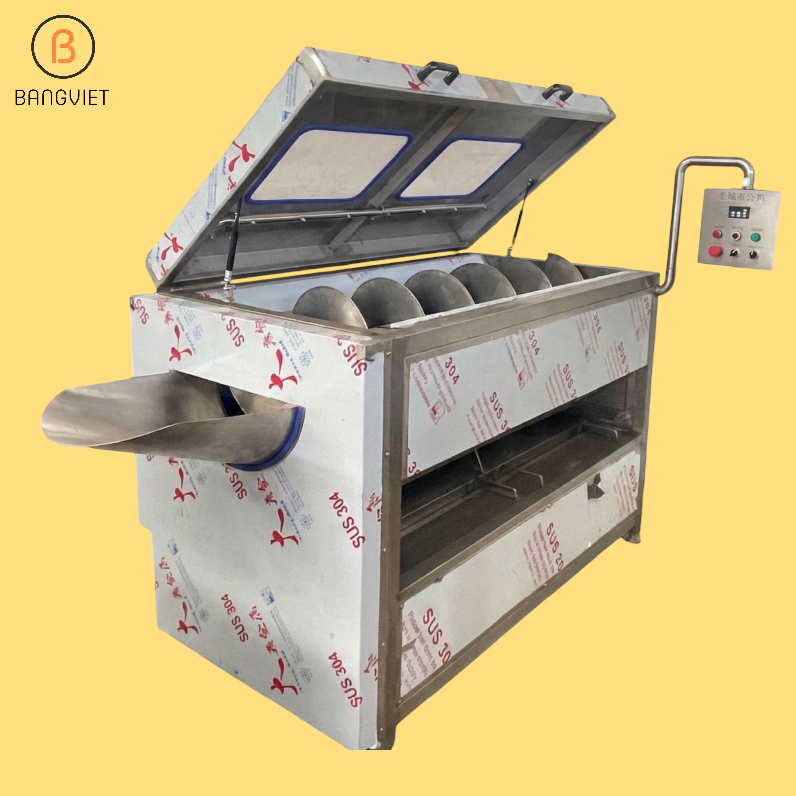 Máy Tách Vỏ Củ Đậu, Khoai Tây Công Nghiệp MG1500 (Năng suất 1.5 Tấn/H)