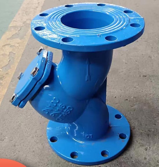 Bộ lọc hình chữ Y với vật liệu gang xám, lưới lọc bằng thép không gỉ và có mặt bích