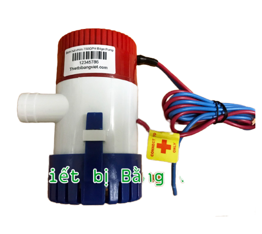 Bơm hút chất thải 750GPH, hút chìm, hút đáy bể cá 750GPH 12V từ bình acquy