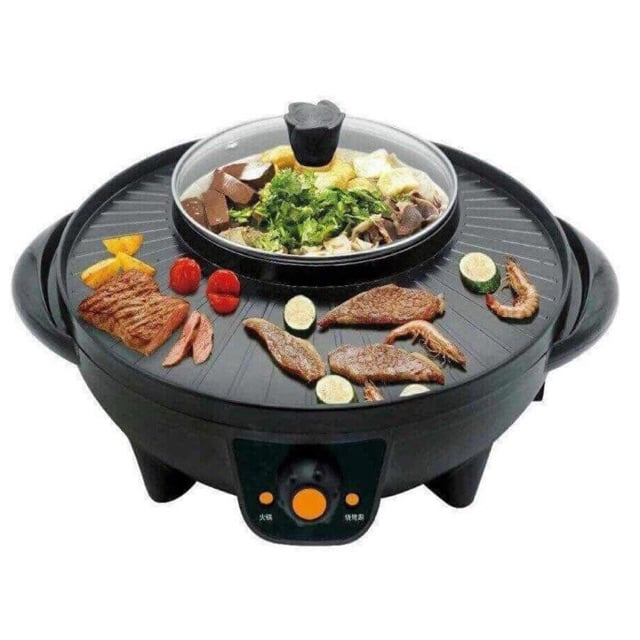 Nồi lẩu điện kiêm nướng thức ăn 2in1