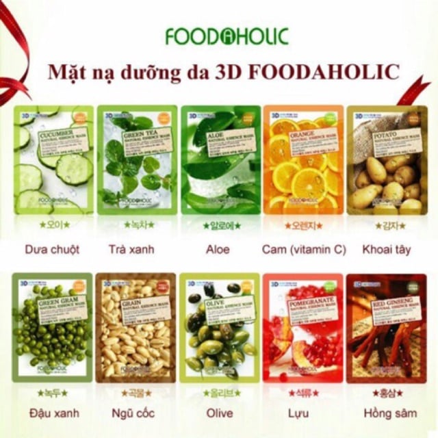 Mặt Nạ 3D Foodaholic Mask Hàn quốc MIX vị