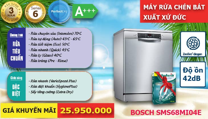 Khuyến mãi máy rửa chén Bosch