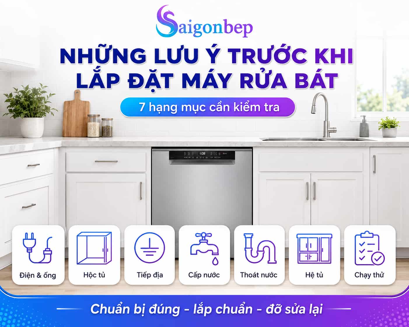 Những lưu ý quan trọng trước khi lắp đặt máy rửa bát