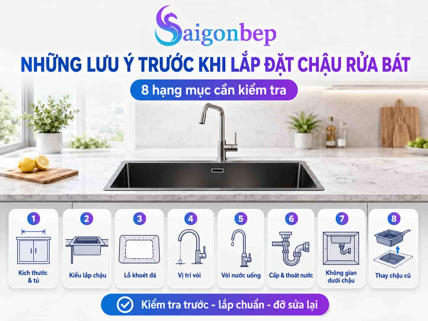 Những lưu ý quan trọng trước khi lắp đặt chậu rửa bát