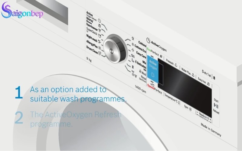 ActiveOxgyen-Oxy hoạt tính ở máy giặt Bosch