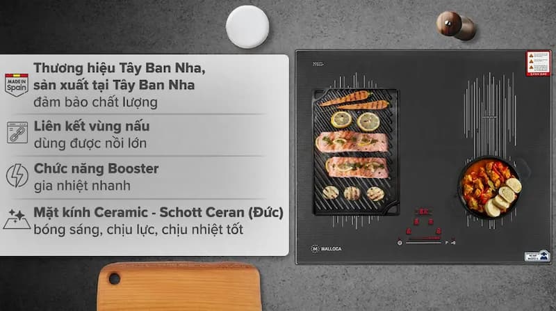 Bếp từ âm 4 vùng nấu Malloca MI 594 LINEAR