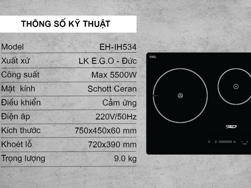 Thông số kỹ thuật của bếp